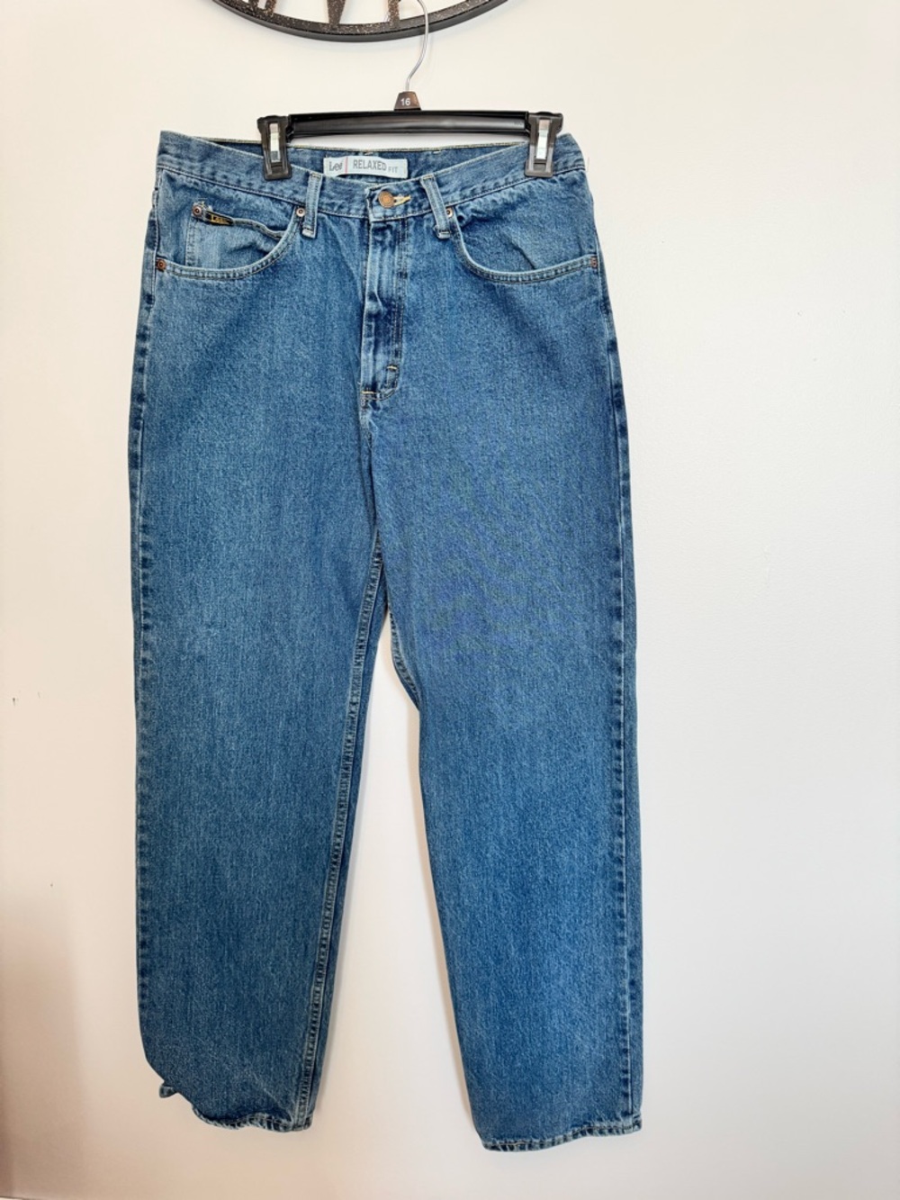Lee Relaxed Straight-Leg Jeans in Medium Blue